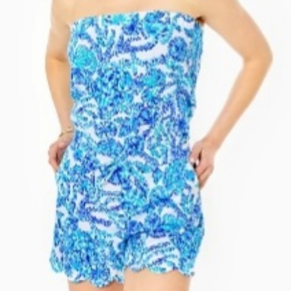 Lilly Pulitzer Jace Romper in Turquoise Oasis